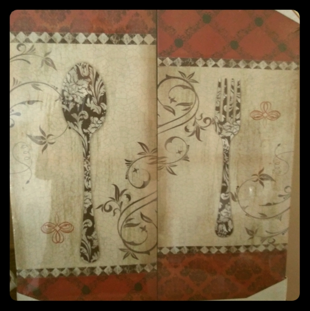 Canvas fork and spoon art